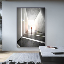 Black and white gray porch decorative painting modern minimalist commercial hotel lobby corridor murals into the living room aisle murals