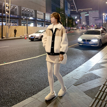 Lamb coat short womens clothing 2020 autumn and winter new Korean version wild loose Dongdaemun plush fur one