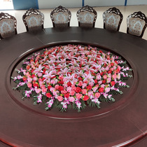 Hotel Dining Table Middle Decoration Floral Electric Turntable Hotel Restaurant Simulation Fake Floral Silk Flower Round Table Hem Flowers