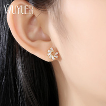 925 sterling silver flower imitation crystal earrings female temperament simple small earrings summer 2021 New Tide 320