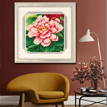 ABV old thirty words embroidery New pure cotton precision printing living room full of embroidery peony Chinese style flower big wealth