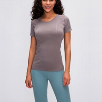 lulu yoga short sleeve crew neck sports T-shirt light running slim fit fitness top breathable quick-drying yoga clothes for women