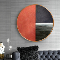 Modern Minimalist Abstract Art Creative Circular Decoration Painting Hand-painted Oil Painting Living-room Sofa Hanging Painting Rock