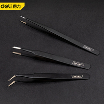 Deli tweezers Stainless steel tools Maintenance quick fixture tip High precision quick pinch Niezi Birds nest hair pick