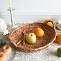 Vietnamese Rattan Fruit Basket Bread Blue Fruit Pan Steamed Bread Basket Tea Dot Basket Snack Basket Candy Basket Living Room Oversized Trays