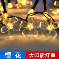Solar light outdoor garden light LED colorful string light waterproof garden villa decoration star light string flashing light Belt