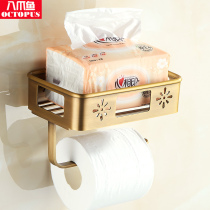 European all copper retro toilet hollow pattern paper towel holder toilet paper basket roll paper roll machine antique bathroom shelf