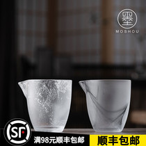 Moshou glass crystal glass justice cup thickened glass tea dispenser big tea sea transparent kung fu tea set accessories