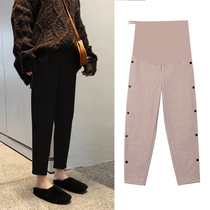 Maternity pants autumn trousers 2020 new wide-leg pants fashion Harem pants autumn and winter plus velvet leggings