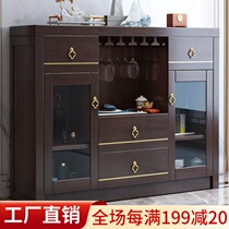 New Chinese sideboard solid wood wine cabinet against the wall integrated kitchen rack household living room locker dining room side cabinet