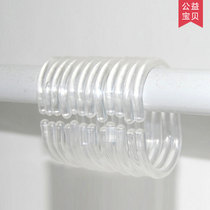 Environmentally friendly transparent high quality plastic C-type shower curtain hook ring 12-pack thickened curtain curtain hook ring