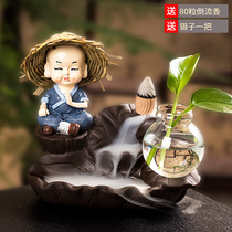 Tea pet ornaments can be raised Lucky backflow Incense Zen Little Monk Boutique Tea ceremony Tea play tea treasure Tea table Tea accessories