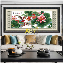ABV Old Three Cross embroidered pure cotton Precision printing New products China pneumages flower lotus carp polyfoto