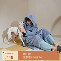 Duoduo Coco Autumn and Winter Coral Fleece Pajamas Men Hooded Walking Dog Tan Cat Accompany Pet Home Clothes Long Sleepwear