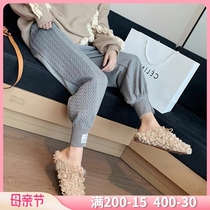 Pregnant woman pants thin suede sports pants Late weave with lean spring and autumn clothes bunches and grandma pants loose casual pants women