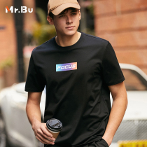 Mr Bu horse cotton short sleeve T-shirt male spring summer pure cotton letter printed casual boomer GT01200