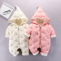 Net Red Baby New Year's Eve Dress Female Baby jumpsuit Autumn and Winter Dress Cute Princess Newborn Children Go Out to Hold Full Moon