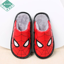 Spring and summer new childrens cotton slippers PU Waterproof warm cartoon children boys and girls middle and large Children non-slip cotton slippers