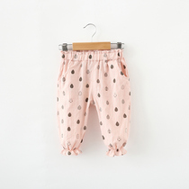 Female baby anti mosquito pants summer thin cotton linen baby baby children casual bloomers summer girl pants tide