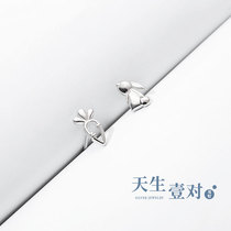 Cat sting original sleep without picking sterling silver hollow rabbit radish just ear hole can bring simple hypoallergenic ear studs