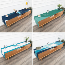 Nordic style cotton linen TV cabinet cover cloth waterproof and dustproof simple geometric dining table table flag rectangular tablecloth fabric