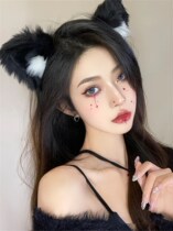 Cat girlfriend soft sister good cute COS fox fur cat ear hair hoop net red 2021 New cute hair accessories