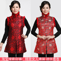Tang suit womens coat vest winter dress new Chinese style Chinese horse clip long cotton cheongsam coat coat