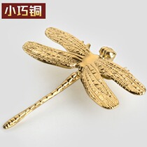 Pure Copper Dragonfly Handle Furniture Decoration Nordic Golden Brass Wine Cabinet Chest of drawers Small handle light extravagant idea