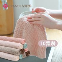 Jielia rag kitchen household cleaning cloth thickened absorbent dish towel wipe table towel