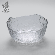 De kiln hammer mesh pattern glass tea washing large Kung Fu tea accessories Tea washing tea residue bucket