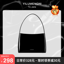 Bag bucket bag 2021 new fashion cowhide womens bag black retro style shoulder portable business atmospheric tote bag