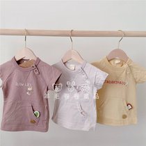 Day Department Order Chun Raw Boy Girl Summer Baby Short Sleeve Pure Cotton Cartoon Blouse Round Collar Half Sleeve T Shirt