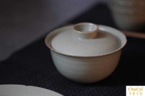 Hidden Mountain Hall Lotus green Kwai Kou Gaiwan quaint water neat high temperature firing Jingdezhen Kung Fu tea cover