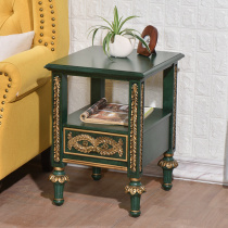 American sofa bian ji jiao ji small apartment living room simple dian hua ji retro engraved malachite green small coffee table