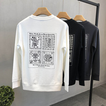 High quality hatless sweater mens Tide brand ins autumn new round neck sleeve long sleeve mens national tide casual top