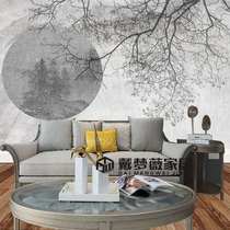 Modern new Chinese style custom non-woven mural living room study dining room bedroom villa sofa background wall cloth