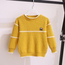 Girls sweater pullover 2021 new autumn and winter clothes plus velvet thick wool clothes childrens foreign style knitted base shirt