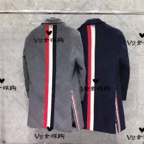 V2 Thom Browne21 autumn and winter wool woolen lapel slit coat for men and women