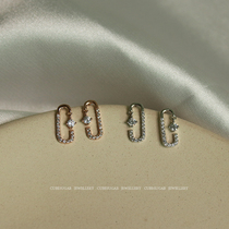 Sugar Cube Home 925 Sterling Silver Pin Earrings Small Zircon Diamond Exquisite Simple Student Joker Earrings Earrings