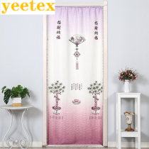 Punch-free four seasons home living room bedroom bathroom partition creative wedding decoration Velcro long door curtain fabric art