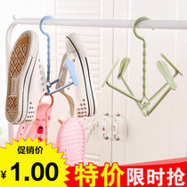  Shoe rack hook double hook inverted shoe drying artifact multi-function hanger for hanging shoes punch-free small clothes rack