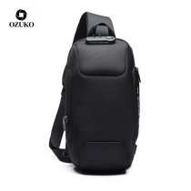OZUKO chest bag usb anti-theft men sports car shape Korean casual mens shoulder bag waterproof Oxford cloth chest bag