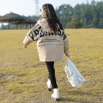 Girls autumn coat 2022 new western style big childrens quilted thickening girl windbreaker top autumn and winter