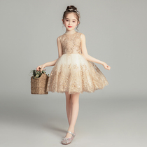Childrens Gown Princess Dress Girl Puffy Dress Girl Wedding Dress Little Girl Walking Show Host Piano Show Off