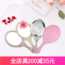 European style retro pattern handle hand holding cosmetic mirror portable portable portable dental beauty salon cute lace mirror