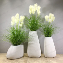  Nordic style FRP floor-to-ceiling flower pot Hotel lobby vase decoration Living room green large reed decoration
