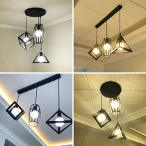 Nordic restaurant chandelier shop three modern simple creative personality bar iron commercial retro loft lamps