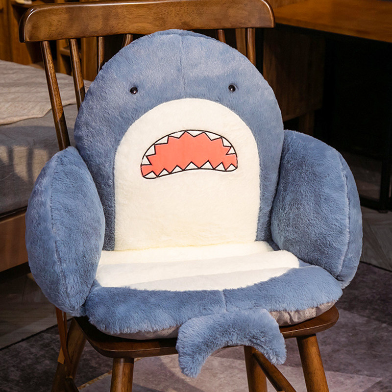 Japanese cartoon shark cushion backrest integrated chair office for long sitting tatami cushion student fart cushion