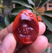 Sichuan Liangshan South Red Manau Buddha Pearl Hand Chain Hand Chain Hand Strings Rose Red Brocade Red Miele Buddha Pendant Fu in front of the eyes