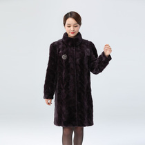 Imported Mink Fur Coat Womens Coat Winter New Sable Haining Medium Long Thin Fur